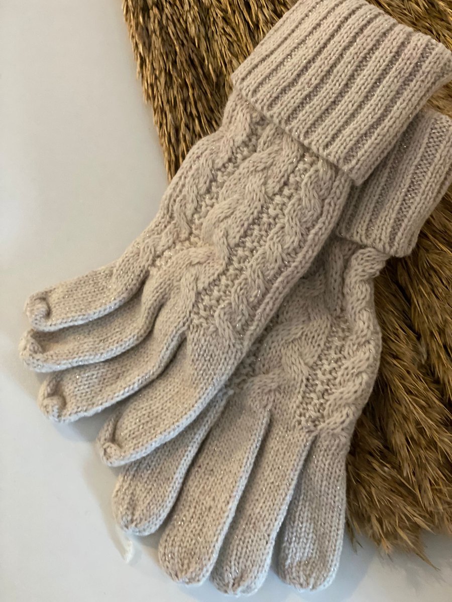 chunky gebreide winterwanten voor vrouwen Accessoires Handschoenen & wanten Wanten & handmoffen Crème witte kabel gebreide handwarmers 