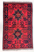 Tafelkleed - - Afghaanse tapijt - vloerkleed -  071 x 114 cm - handgeknoopt - 100% wol – handgesponnen wol - plantaardige verfstoffen