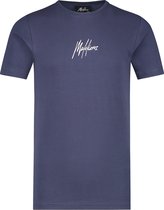 Malelions Junior Double Signature T-Shirt - Navy/White