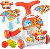 Educatieve speeltafel - 2 in 1 - Baby walker - Loopwagen - Rood