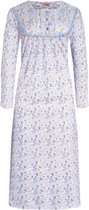 Dames lange nachthemd met bloemenprint M 38-42 blauw