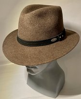 Hoed- Fedora- wol 100% - LUCKY- tabak bruin-XL-61 cm