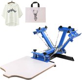 Zeefdruk Machine - Zeefdrukset - Zeefdrukken Set - Platte Items & T-Shirts Zeefdrukken - Screen Printer - Voor 4 Ramen