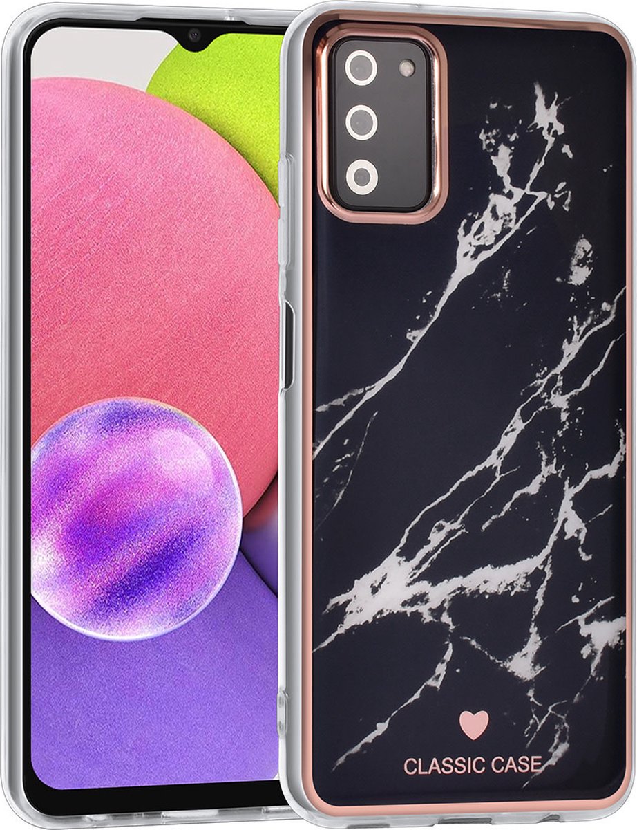UNIQ Classic Case Samsung Galaxy A03s TPU Backcover hoesje - Marble Black