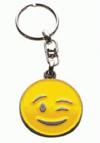 Emoji metalen sleutelhanger - winking smile