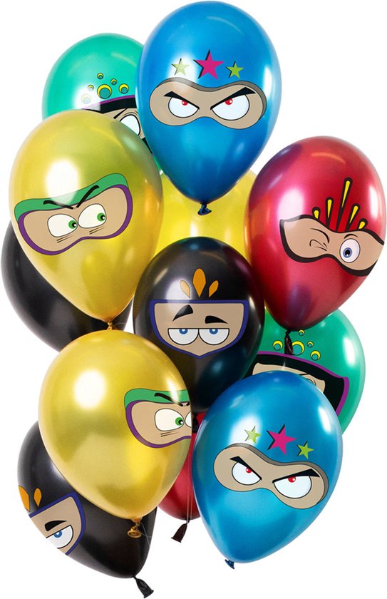 Ballon Superrr Hero Ninja 30cm | 12 stuks