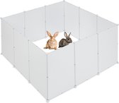 Relaxdays konijnenren binnen buiten - grote ren voor knaagdieren - puppyren - kunststof