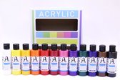 Acrylverfset - met 12 kleuren 70 ml - Hobbyverf - Acrylic Paint Set