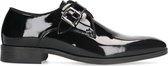 Manfield - Heren - Zwarte lakleren gespschoenen - Maat 44