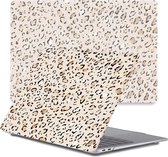 Lunso Geschikt voor MacBook Pro 16 inch M1/M2 (2021-2023) cover hoes - case - Leopard Rose Gold