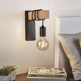 Moderne Houten Wandlamp - Woondecoratie lamp- Binnenlamp - Zwart - Verlichting - Trap - Bedlamp - Slaapkamer - E27 Fitting Excl. Lichtbron