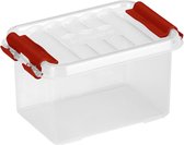 Sunware - Q-line opbergbox 0,4L transparant rood - 11,8 x 7,7 x 6,2 cm