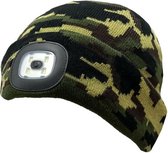 Luxe Camo Muts met LED - Beanie Muts Grijs - Beanie LED