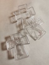 24 blank transparante doosjes kruis voor doop of communie uitdeel bedankje