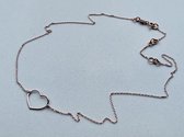 Ketting hart | Rosekleurig | AG925