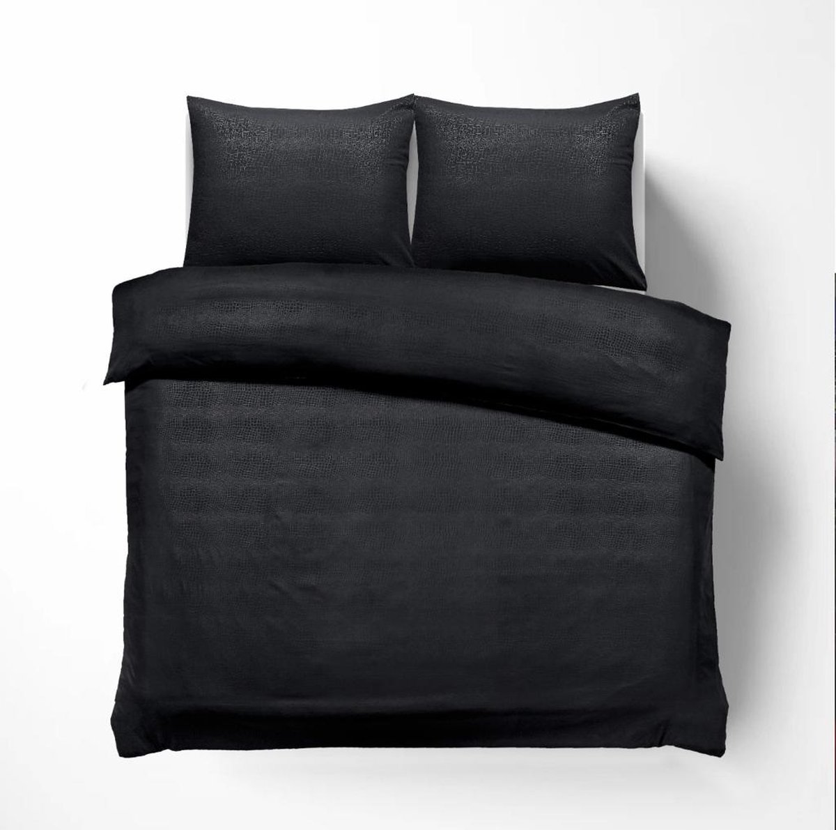 Husch Dekbedovertrek - Embossed Croco - 200x200/220 - Zwart