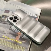 Zilveren iPhone 12 Promax Hoesje/case - Puffer - Shockproof Case - TPU - Wit