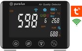 PURALUX-PL-AM038-Luchtkwaliteitsmeter – CO2 meter binnen – CO2 melder & monitor – draagbaar en oplaadbaar – Met alarm