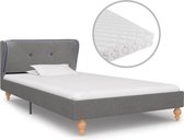 Bed Met Matras Jute Donkergrijs 180X200 Cm