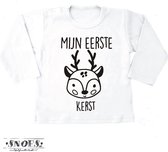 Mijn eerste Kerst Eland Hertje Wit Maat 80 * Baby Tshirt * Eerste Kerstcadeau * Kraam Cadeau * Geboorte Cadeau * Snoes * First Christmas Shirt Baby