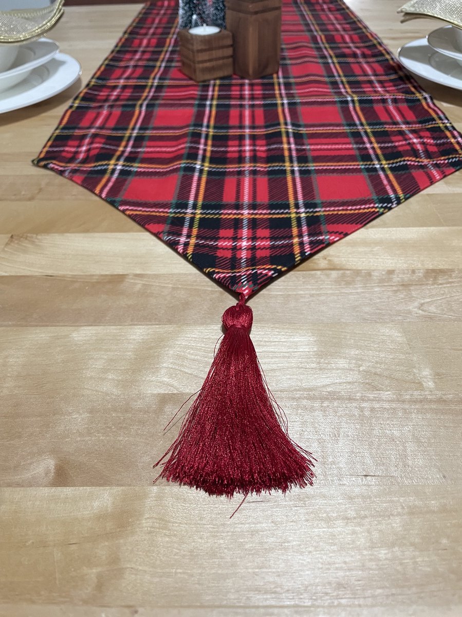 Kerst diner tafelloper - Tafelloper schotse ruit - Kerstdiner Tafelloper - 125 cm x 40 cm