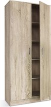 Kast Loek Sonoma - Breedte 80 cm - Hoogte 180 cm - Diepte 40 cm - Met planken - Met openslaande deuren