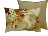 Kussenset Limelight in trendy combinatie van een kussen Fluweel 50x50cm en een geprint fluweel Kussen Boost40x60cm in een Camel combinatie (2 stuks)