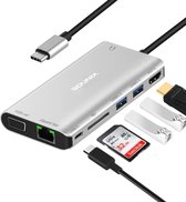 Sounix 8 in 1 USB C HUB - USB C naar HDMI 4K@30hz - VGA - 2xUSB3.0- Power Delivery - 1000M LAN - SD - 3.5mm audio-UCL8211X