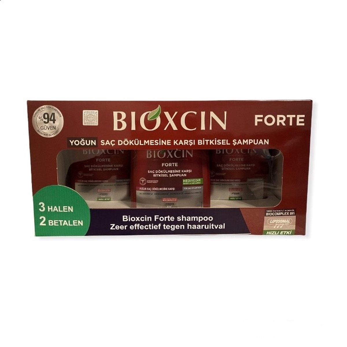 Bioxcin Forte Unisex Shampoo 3x300ml 3 Halen 2 Betalen! (Anti ...