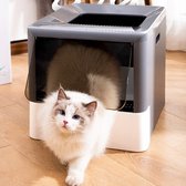 Knoedel Kattenbak - Gesloten Kattenbak - Inclusief Deurtje - Grijs