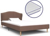 Bed Met Traagschuim Matras Stof Lichtgrijs 180X200 Cm