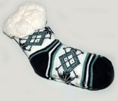 Kinder wintersokken Groen / Wit / Zwart maat 32-35