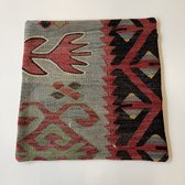 Kussen - kelim kussen – 40 x 40 cm - Kelim gemaakt kussen - 100 % Wol - handgeweven kelim kussen- Turkse kussen
