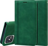 Apple iPhone 12 Bookcase | iPhone 12 Pro | PU Lederen Telefoonhoesje | Pasjeshouder | Groen