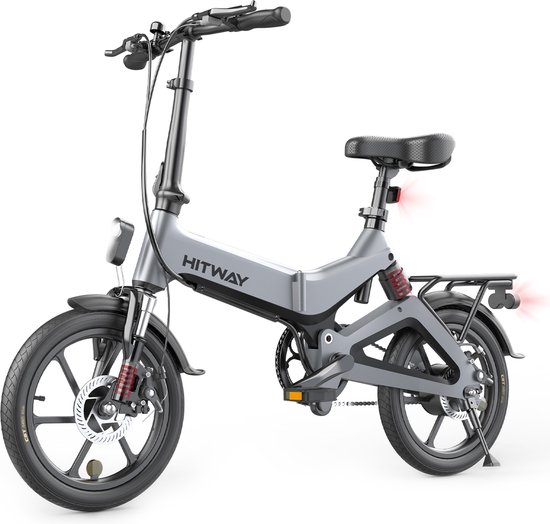 Nuttig Afwijzen wedstrijd Hitway Elektrische Plooifiets | Opvouwbare E-bike | 16 Inch | 250W Motor |  Grijs/Zwart | bol.com