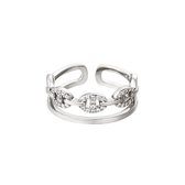 Verstelbare ring vergrendeld - Yehwang - Ring - One size - Zilver