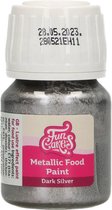 FunCakes - Eetbare Metallic Verf - Donkerzilver - 30ml