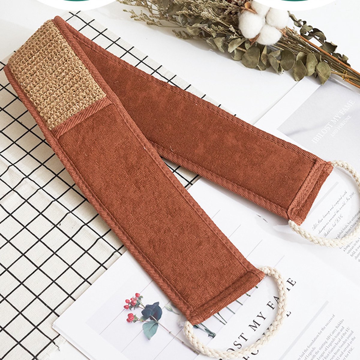 Goedkoopste Rugscrubber bruin Jute - Massage borstel - Badborstel - rugborstel - Sisal - Scrub - Rug scrubber