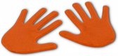 eSAM® Vloermarkeringen in Handvorm - markeerschijven - Lengte 14 CM - set van 2 handen - Oranje