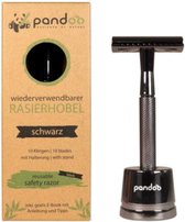 Pandoo - Scheermes Zwart met houder - Plasticvrij
