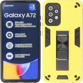 Samsung Galaxy A72 5G Hoesje - Tough Armor Hardcase – Telefoonhoesje Met Standfunctie – Bestcases Backcover - Geel