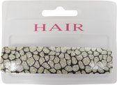 Haarspeld 9.0cm Slangenprint met Glitter - Zilver/Zwart
