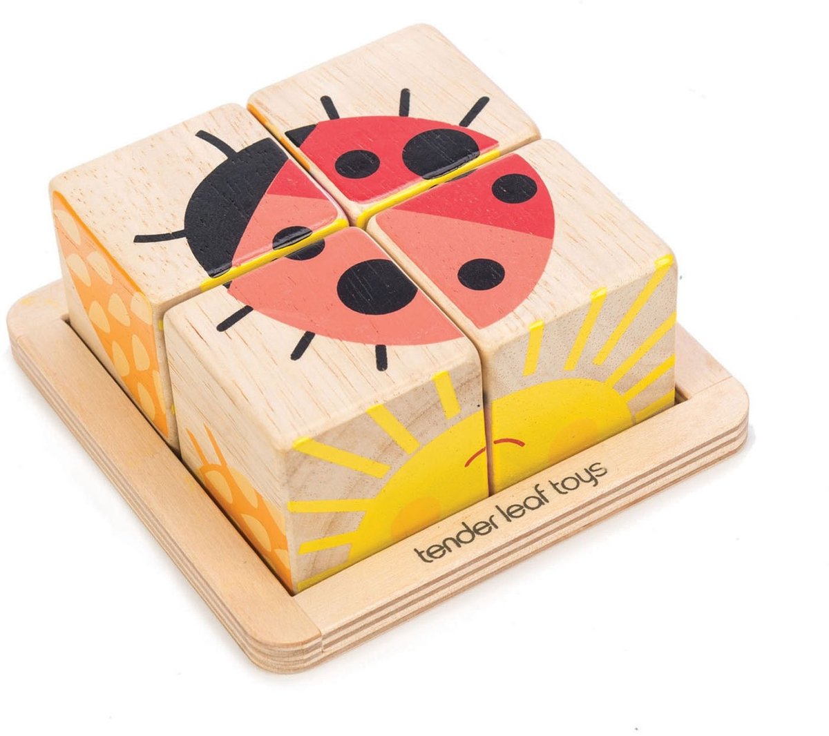 Tender Toys Blokpuzzel Lieveheersbeestje Hout Junior 10 Cm 5-delig