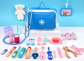 LC® 32 delig Luxe Houten Dokterskoffertje met Roze pillendoosje & Konjin - Speelgoed Doktersset - Doktersset Speelgoed - Speelgoeddokter – Ideaal voor kinderen om bezoekjes aan de