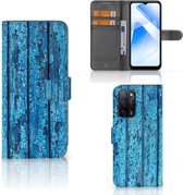 Magnet Case OPPO A16/A16s | OPPO A54s Telefoonhoesje Wood Blue