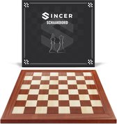 Sincer Houten Schaakbord – Handgemaakt Schaakset/Schaakspel voor Beginners en Volwassenen – 48x48cm Schaakbord met 50x50mm Schaakvakken – Inclusief E-book met Schaakregels -  Chess Board/Set