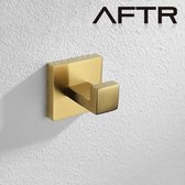AFTR® Handdoekhaakjes Goud - 2 Stuks - Badkamer haakje accessoire goud - Kledinghaak | Brushed Gold - Mat Goud | Luxe - Design
