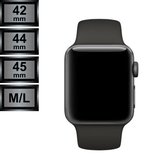RipaWare Sport Watch bandje - Geschikt voor Apple - Silicone - 42, 44, 45mm - M/L - donkergrijs