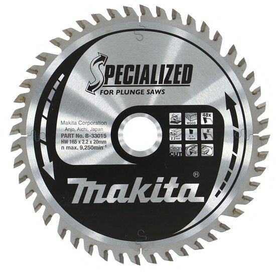 Makita B-33015 SPECIALIZED PUNCH SCIES lame de scie circulaire à main-165x201,6 mm 48T ATB