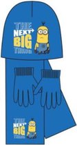 Minions Winter Set - Muts Sjaal en Handschoenen - Blauw 6 t/m 9 Jaar (54 cm)